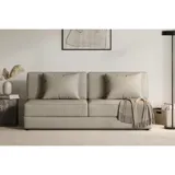 Dora 3-seter sovesofa uten arm i lysebrunt tekstil
