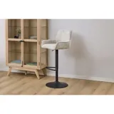 Eddie barstol i beige tekstil med sort understell