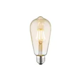 Edison LED-dekorpære E27 med gyllent glass og synlige glødetråder