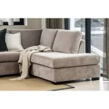Pixel U-sofa i beige tekstil med sorte treben