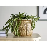 Ritza blomsterpotte i brun-beige keramikk