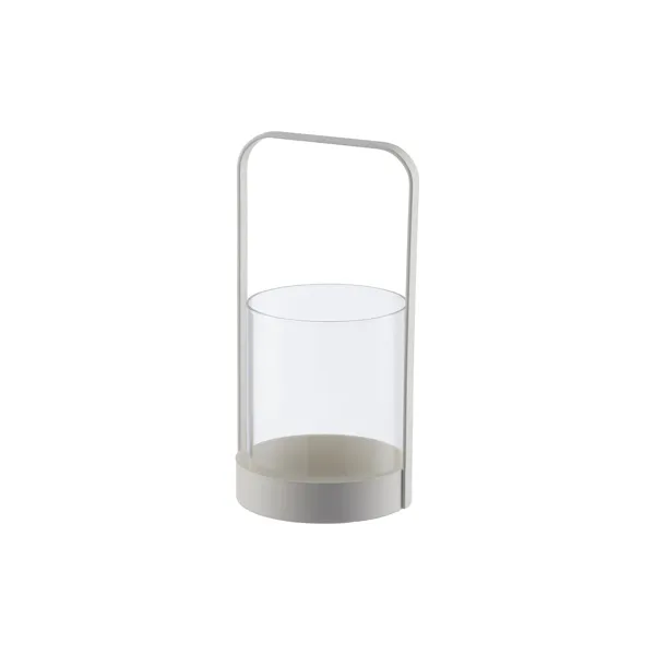 Aster lykt i glass og offwhite metall