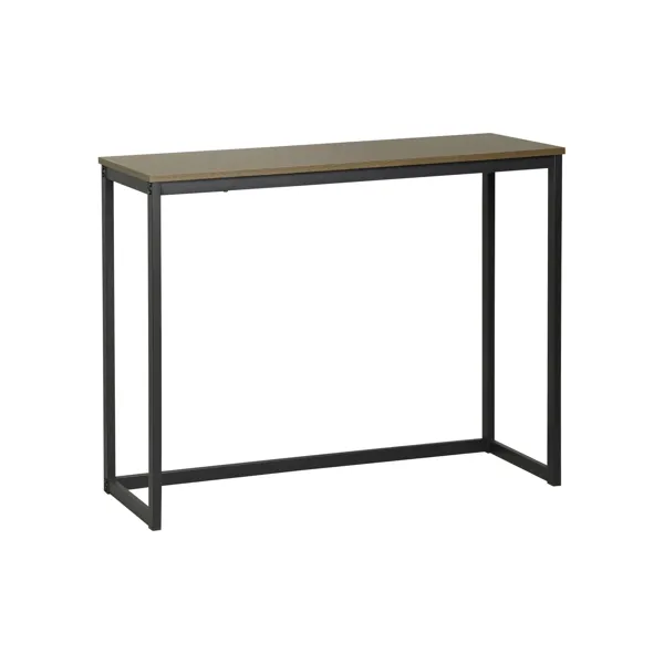 Bordeaux konsollbord med brunfoliert plate og metallben