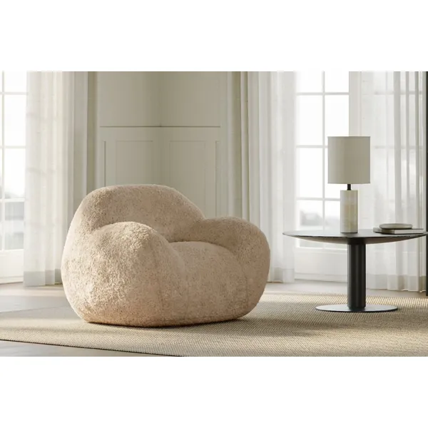 Comfy stol stor i beige tekstil