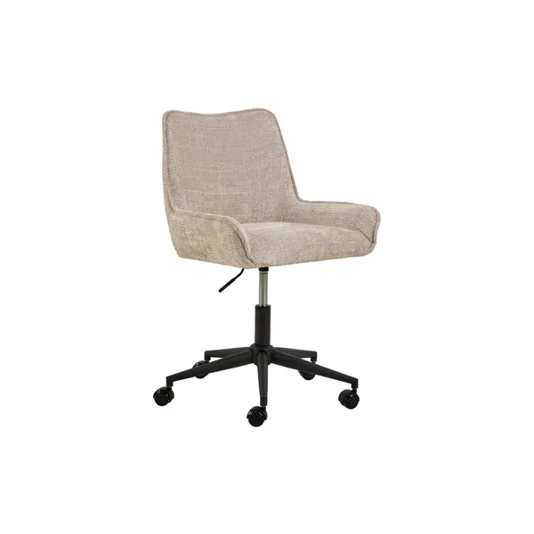 Eddie kontorstol i beige tekstil med sort 5-stjerners understell