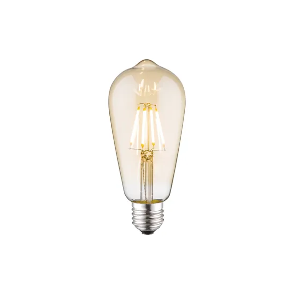 Edison LED-dekorpære E27 med gyllent glass og synlige glødetråder