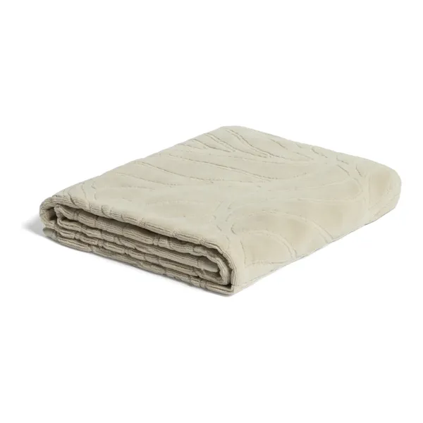 Lurevi badehåndkle i beige jacquardvevd bomull