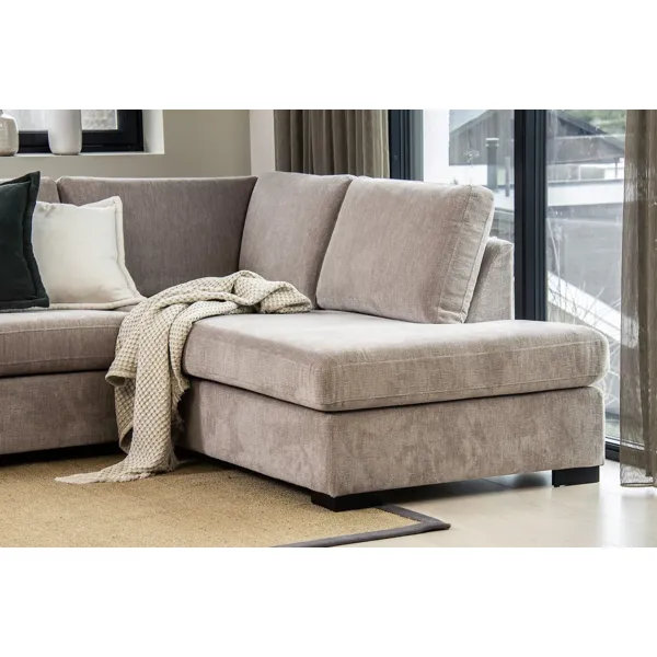 Pixel U-sofa i beige tekstil med sorte treben