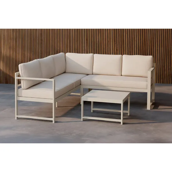 Salvador hjørnesofagruppe i beige aluminium