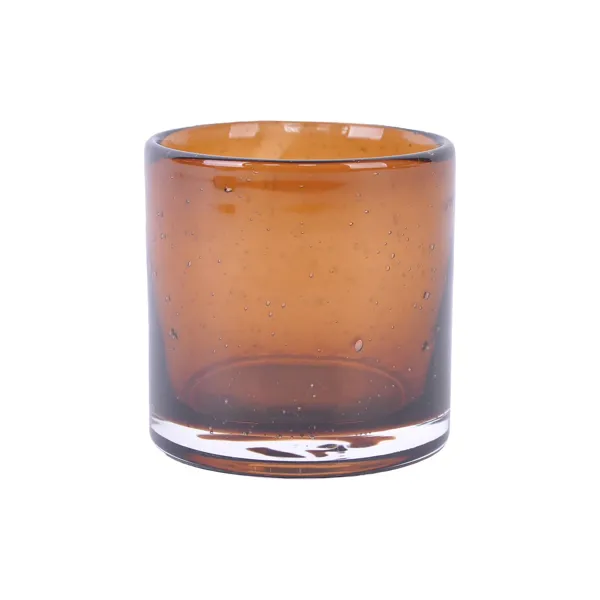 Stea lysholder i brunt glass