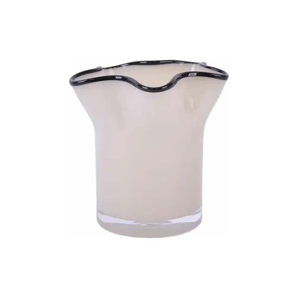 Wave lysholder i krem og sort glass