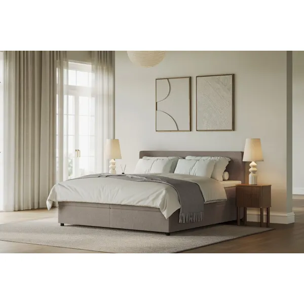 XOV Premium 10 oppbevaringsseng i beige tekstil